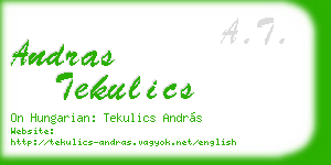 andras tekulics business card
