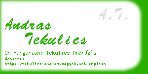 andras tekulics business card